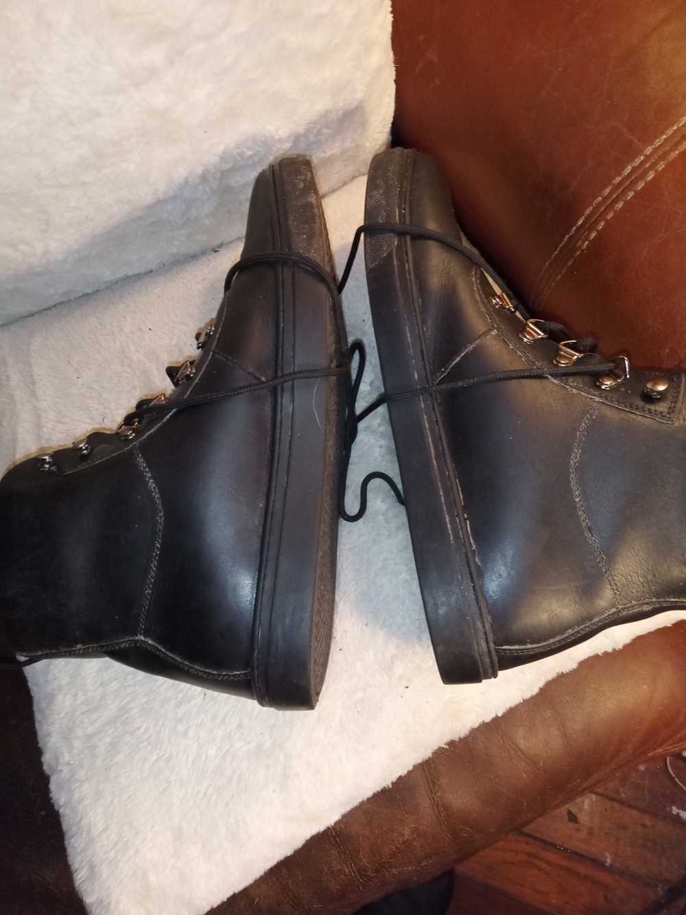 Men's Black Leather Lace-Up Ankle Boots